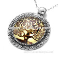 2016 fashion antique silver women jewelry glass dome family trees necklace